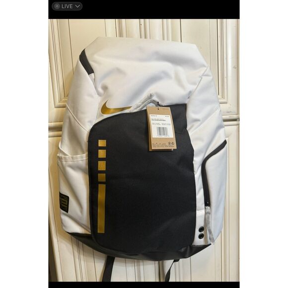 Nike Men's Colorblock Hoops Elite Backpack White & Black OS NWT - Picture 11 of 15